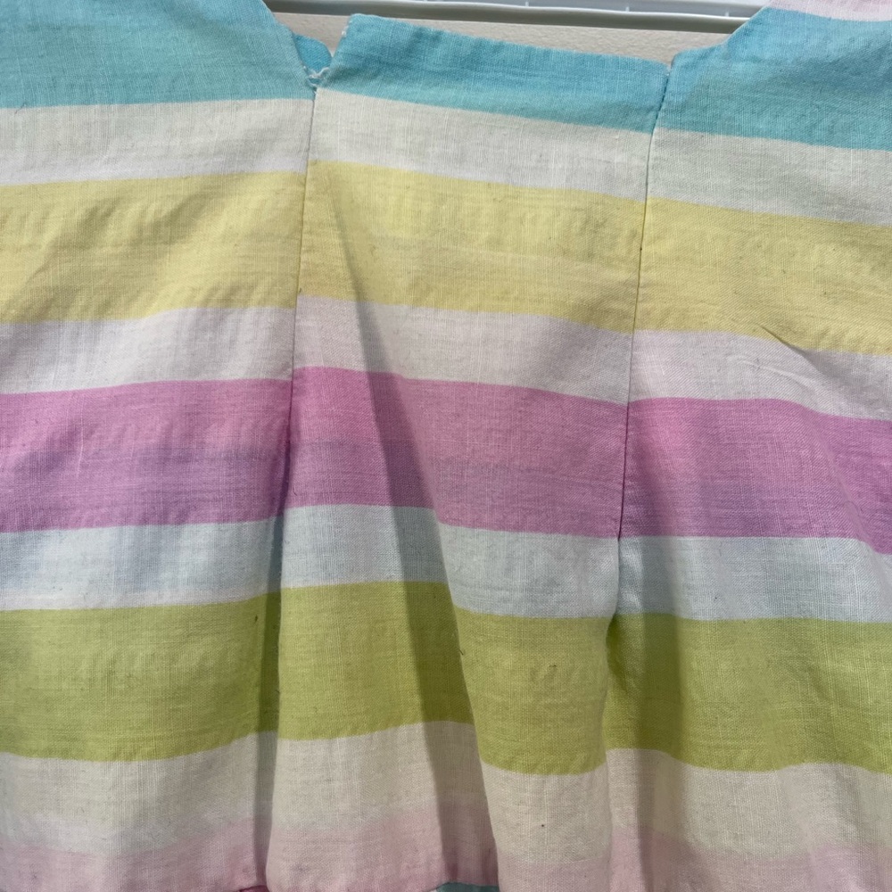 Vintage Styled by Saybury Pastel Multicolor Striped Midi Dress House Dress - Picture 5 of 11